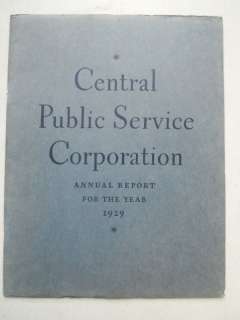 1929 Chicago Power & Utilities Annual Report CPSS  