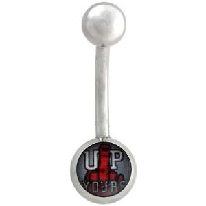  Surgical Steel Up Yours Belly Ring: Jewelry