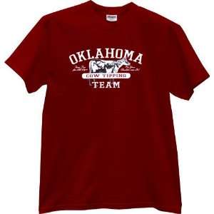   Oklahoma Sooners Crimson Cow Tipping Team T shirt