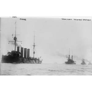 early 1900s photo DRAKE, INDOMITABLE, INFLEXIBLE, INVINCIBLE ships