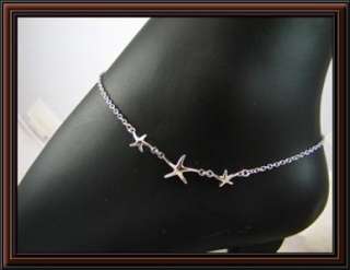 925 Sterling Silver Star Fish Anklet Ankle Bracelet  