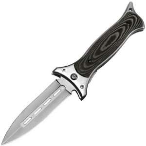  Folding Knife Anodized Stainless Steel Stiletto Blade Cut out 