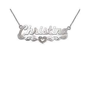  Underline heart Personalized Nameplate Necklace Large 