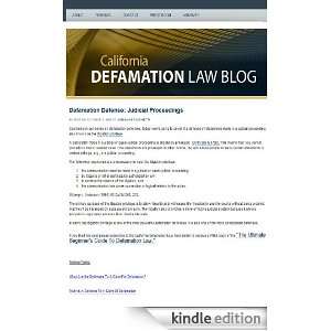   Defamation Law Blog Kindle Store California Defamation Law Blog