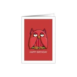  Red Owl red Happy Birthday Card Card Health & Personal 