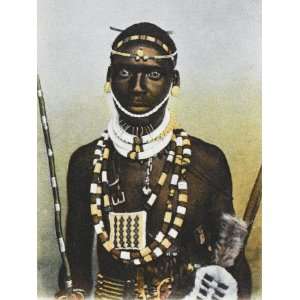  Zulu Man in Marital Costume, Southern Africa Stretched 
