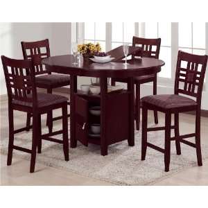  Broadway Round Pedestal Counter Height Dining Table Set by 