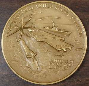 United States Navy Bicentennial Medal In Box With Stand  