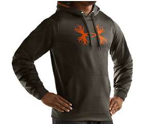 Under Armour Mens Solid Antler Hoody in Rifle Green with Blaze  