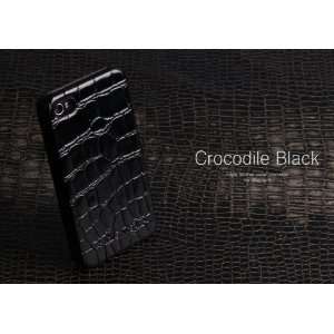 iPhone 4S/ 4 Novoskins iStyle Luxury Leather Faux Crocodile Black Hard 