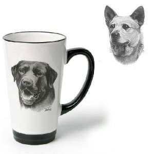  Porcelain Funnel Cup with Australian Cattle Dog (Black and 