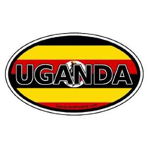 Uganda Africa Flag Car Bumper Sticker Decal Oval