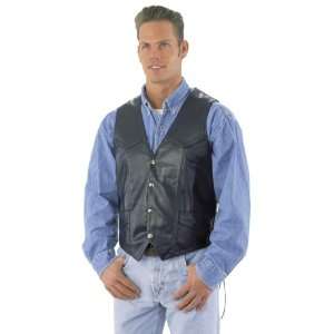  River Road Plain Leather Vest , Size 52, Gender Mens 320 