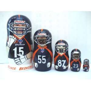 Denver Broncos NFL Football or any team Russian Nesting doll 5 pcs / 6 