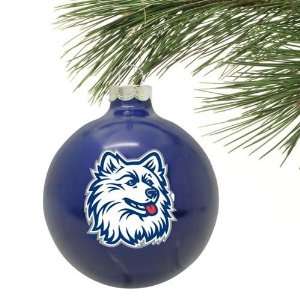  Connecticut Huskies (UConn) Traditional Glass Ornament 