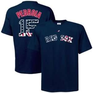  Mens Boston Red Sox #15 Dustin Pedroia Navy Blue Stars 