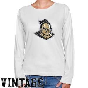 UCF Knight Shirt  UCF Knights Ladies White Distressed Logo Vintage 