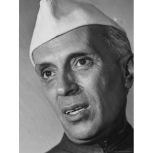 Close Up Portrait of Jawaharlal Nehru, Pres. of Indias Congress Party 