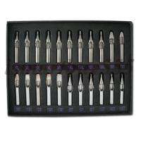   Lot 304 SizesStainless Steel Tattoo Nozzle Tips Set Kit Needles  