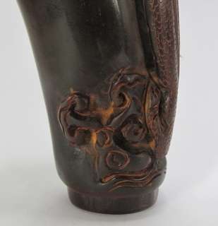 Excellent Chinese Ox horn Carved cup  