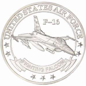  US AIR FORCE F16 AIR FORCE SILVER CHALLENGE COIN AF004 