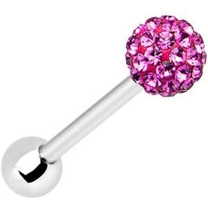  Hot Pink Ferido Ball Barbell MADE WITH SWAROVSKI ELEMENTS 