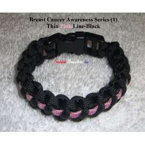   Bracelet   Breast Cancer Awareness Series (1)   Thin Pink Line / Black