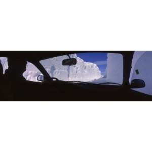  Snowcapped Mountains Viewed through a Car, Breidadalsheidi 
