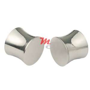  0g 0 Gauge PAIR Double Flared Solid Steel Plugs Saddle 