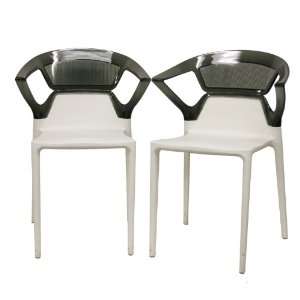 Baxton Studio Swap Plastic Modern Dining Chair with Backrest (Set of 2 