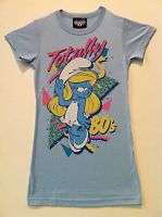 JUNK FOOD THE SMURFS TOTALLY 80S JUNIOR TEE SHIRT S XL  