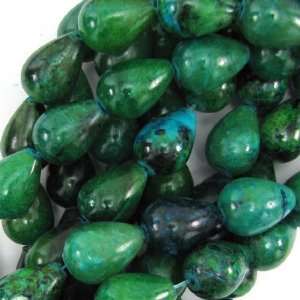  18mm blue azurite malachite teardrop beads 15 strand 