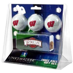 Wisconsin Badgers NCAA 3 Golf Ball Gift Pack w/ Hat Clip:  