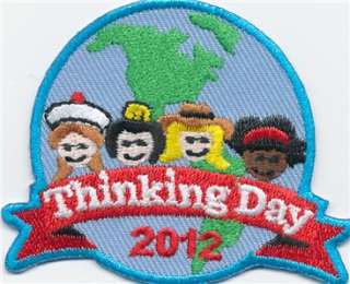 Girl THINKING DAY 2012 Fun Patches Crests Badges SCOUTS GUIDES 