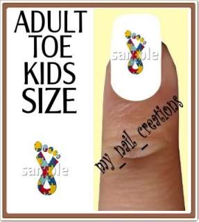 AUTISM FOOT•NAIL DECAL Adult,Kids Toe SIZE  