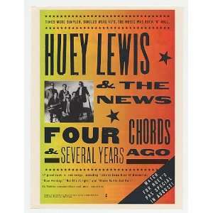  1994 Huey Lewis & The News Four Chords Album Promo Print 
