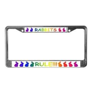  Rabbits Rule Pets License Plate Frame by CafePress 
