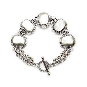  Handmade Silver Bracelet with Pyrite Stones   Black Gold Jewelry