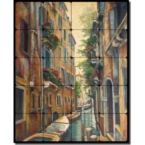  Afternoon II by Joanne Morris   Venice Canal Tumbled Marble Tile 