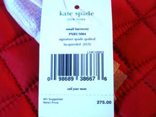 NWT Kate Spade Quilted Signature Spade Small Harmony Handbag Red $275 