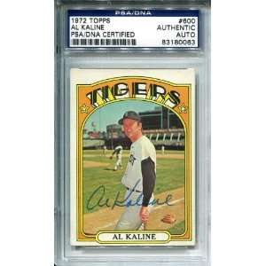  Al Kaline Autographed 1972 Topps Card 