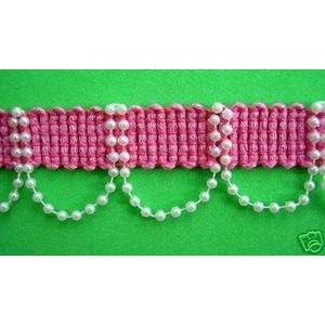   11 Yds Scalloped Pearl Gimp Braid Pink 1 Wide: Arts, Crafts & Sewing