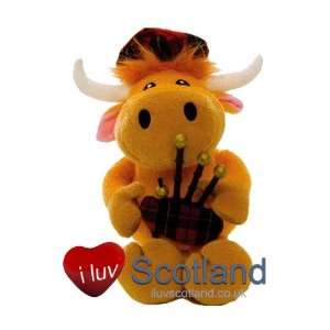   Musical Hamish Cow Soft Toy Tartan Bagpipe And Tammy Toys & Games