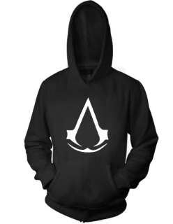 ASSASSINS CREED Logo XBOX 360 PS3 ALL SIZES NEW HOODIE WHITE LOGO 