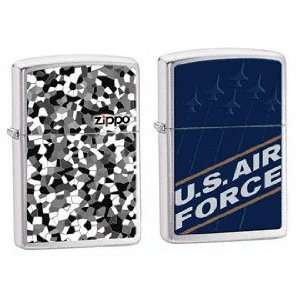   Set   City Speckle Camoflage w/ Zippo Name and US Air Force Blue Logo