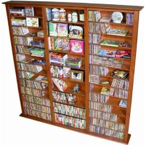    CD DVD Wall Rack Media Storage Tower in Cherry: Kitchen & Dining