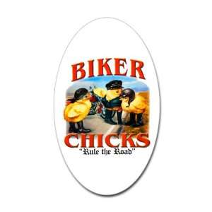  Sticker (Oval) Biker Chicks Women Girls Rule the Road 