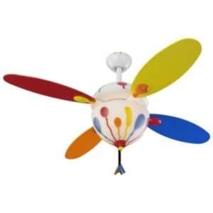 Monte Carlo Balloon Ceiling FanR104057, Finish White, Blades Red 