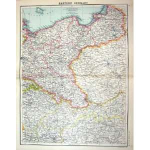   Map C1900 Eastern Germany Breslau Pomerania Baltic Sea