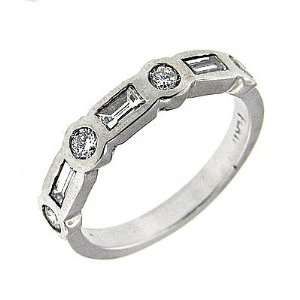  0.80 ct Platinum Diamond Womens Wedding Band Ring: Jewelry